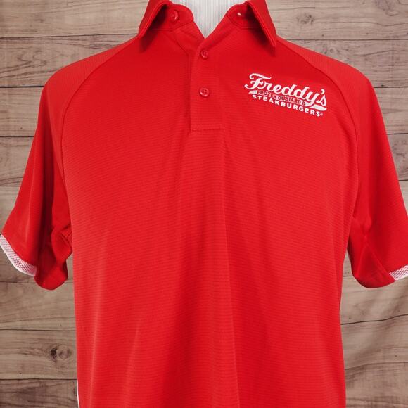 NWT FREDDY'S STEAKBURGERS UNDER ARMOUR WORK EMPLOYEE POLO SHIRT MENS L NEW! - Picture 1 of 11